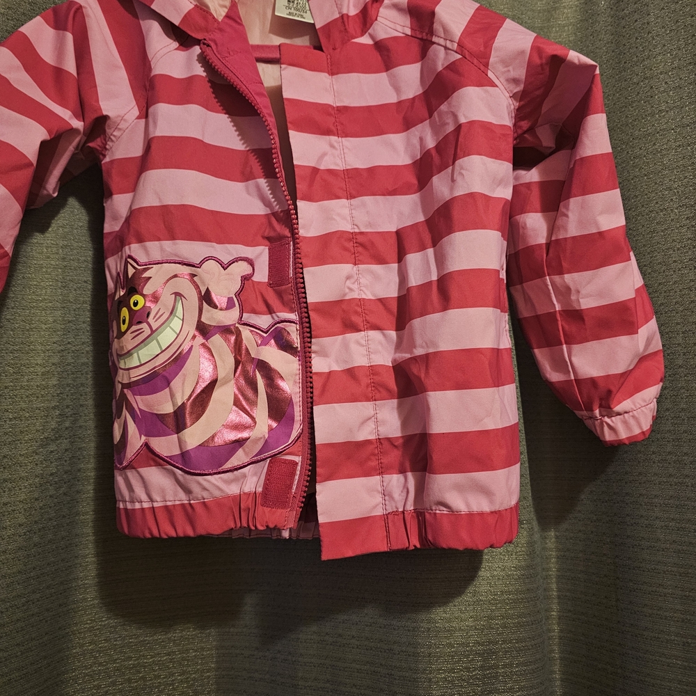 Disney Pink and Red Striped Kids Raincoat